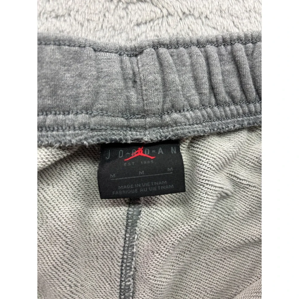 Jordan Mens Heather Gray Fleece Jogger Sweatpants Jumpman Logo Size Medium
